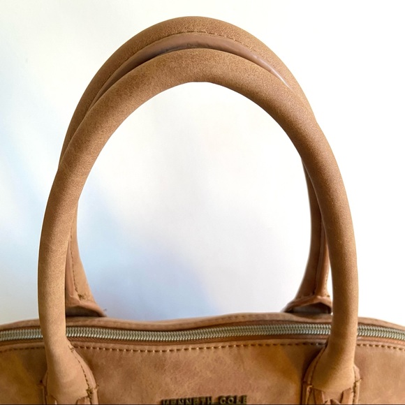 Kenneth Cole Reaction Tan Vegan Leather Satchel Handbag - Picture 3 of 11